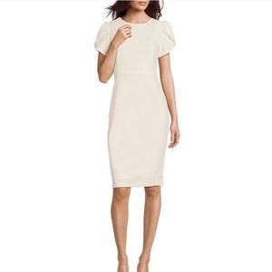 Calvin Klein Tulip Sleeve White Dress